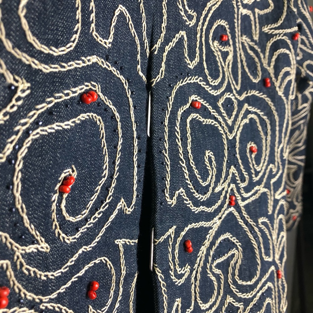 Anne Klein Blazer Size 14 Embroidered Beaded - Picture 4 of 8